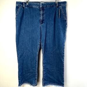 Asos Blue Denim Jeans Raw Hem Straight Leg Size 38"x25" NEW